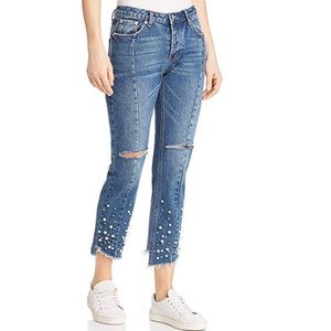 Sunset & Spring Pearl Frayed Distressed 👖Sz M